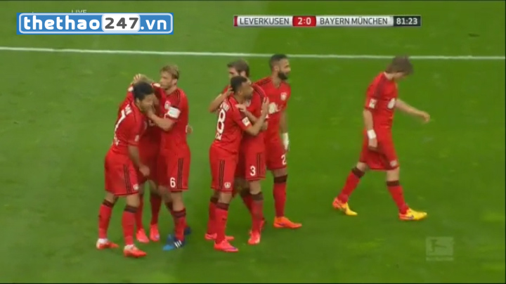 Video clip bàn thắng: Bayern Leverkusen 2-0 Bayer Munich (VĐQG Đức 2014/15)